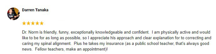 Chiropractic Kailua HI Darren Testimonial